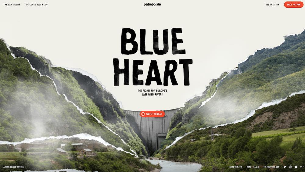 Brochure Websites - Blue Heart by Patagonia