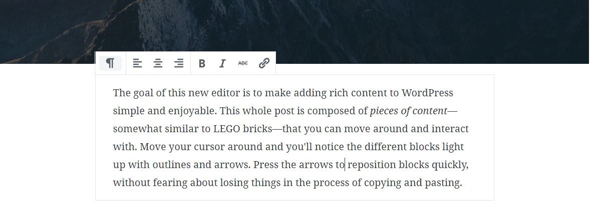 Gutenberg text editor